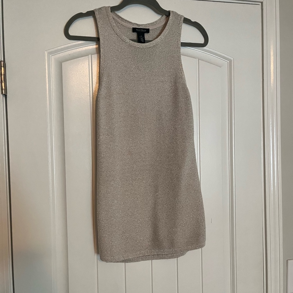 White House Black Market Cream Knit Top